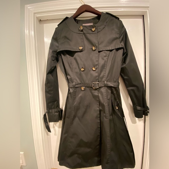 Cole Haan Women’s Belted Trench Coat Double Breasted Black - Picture 2 of 12
